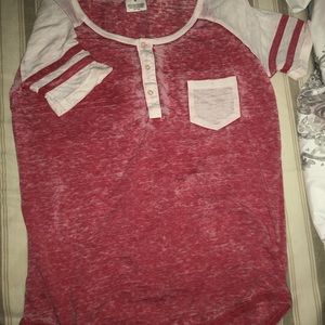 Pink/Red Baseball Tee